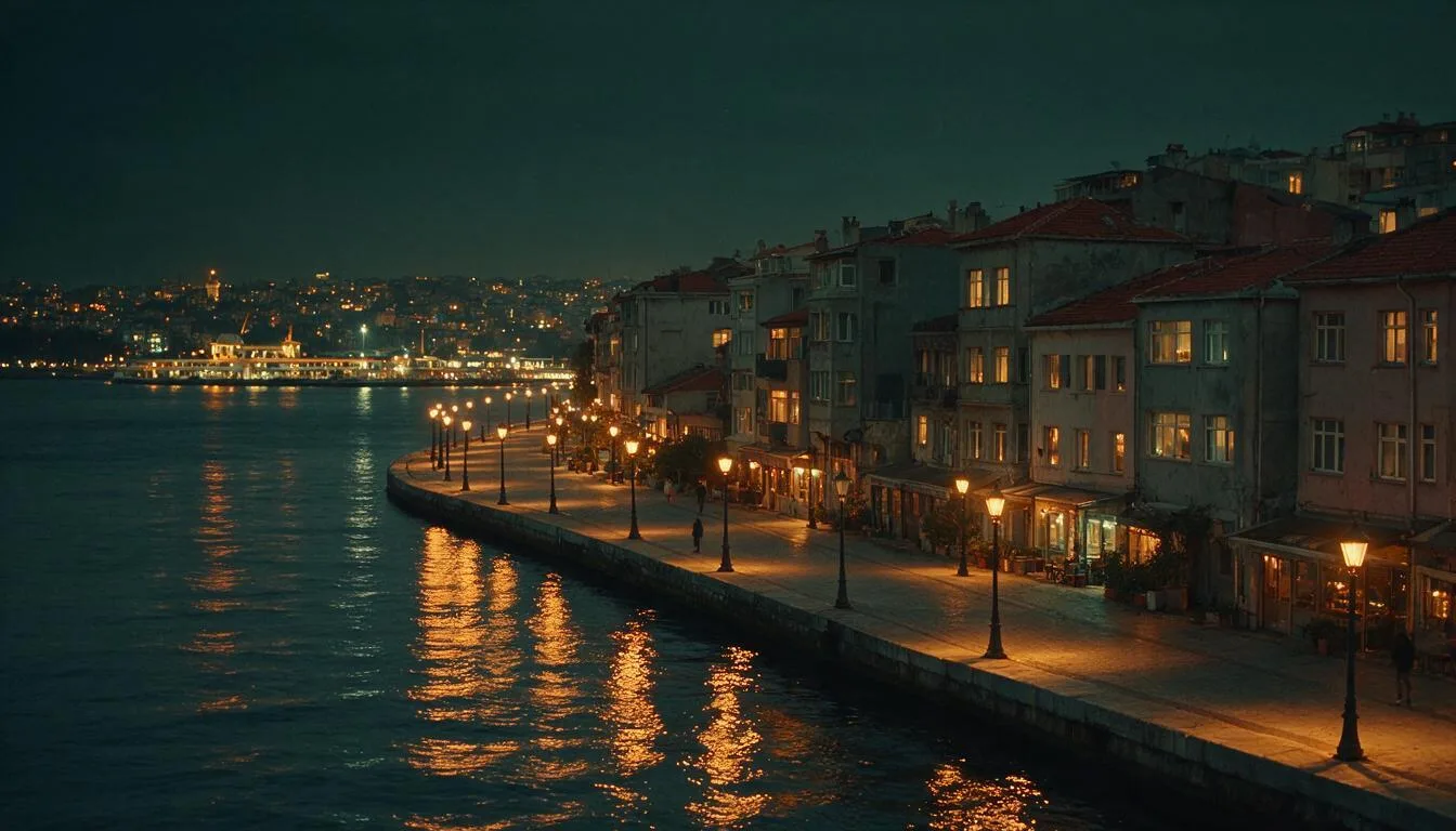 Kadıköy Moda seafront at night