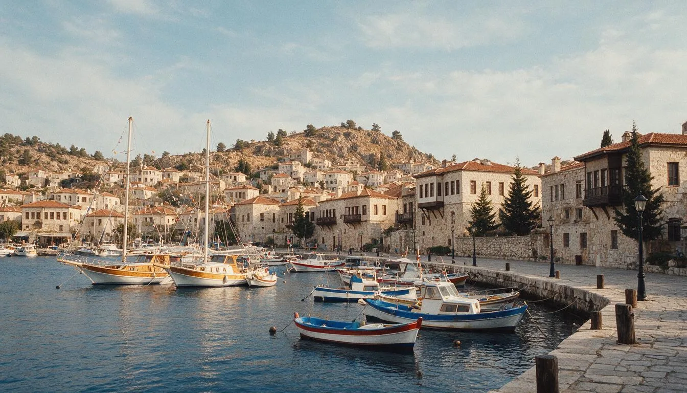 Fethiye harbour and old town edge