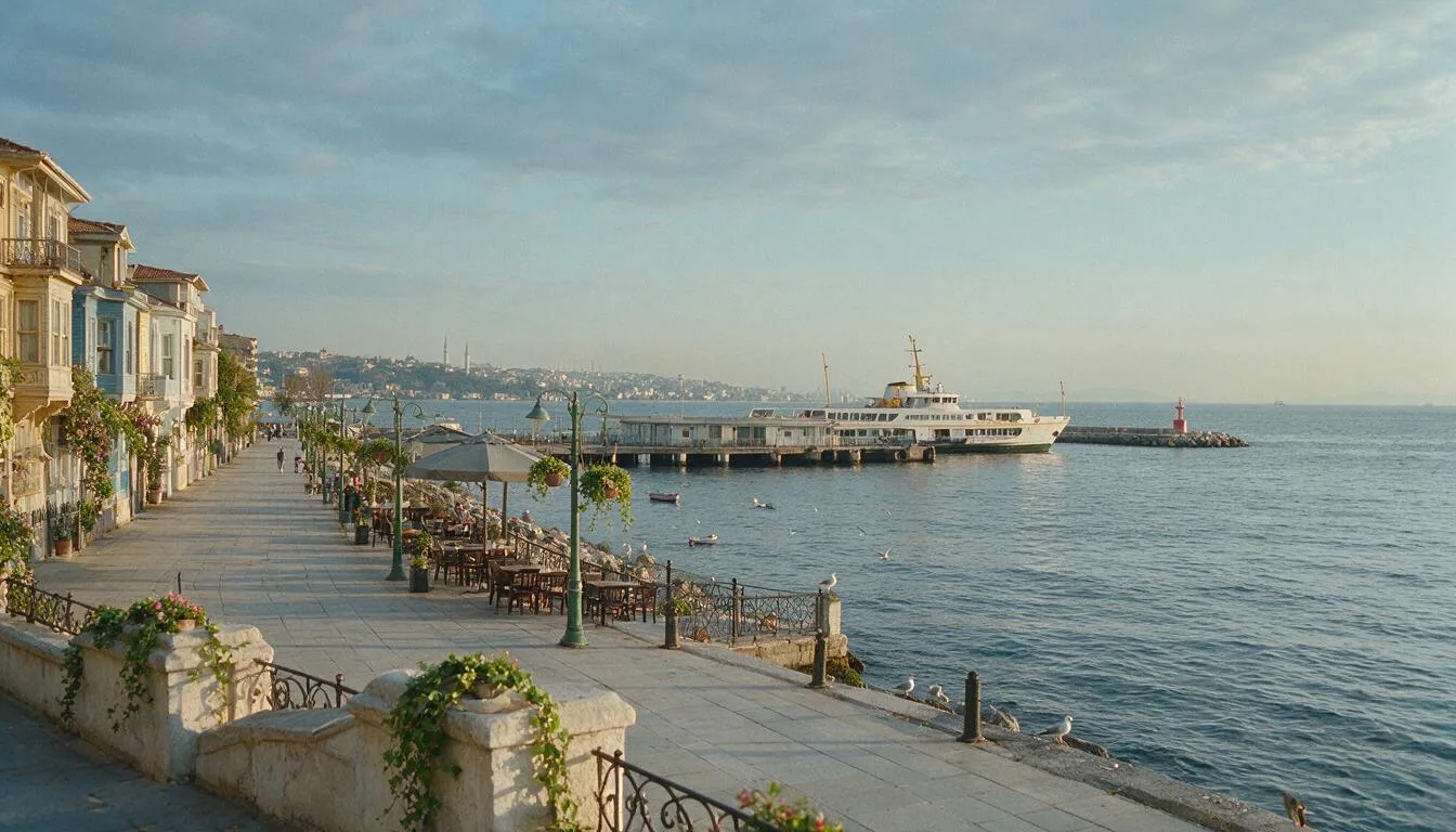 Moda seafront promenade in soft daylight