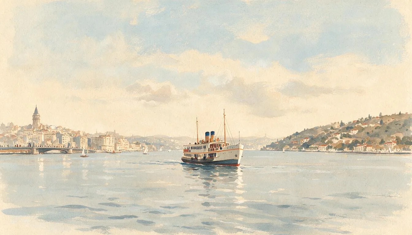 Painted Karaköy to Kadıköy ferry afternoon